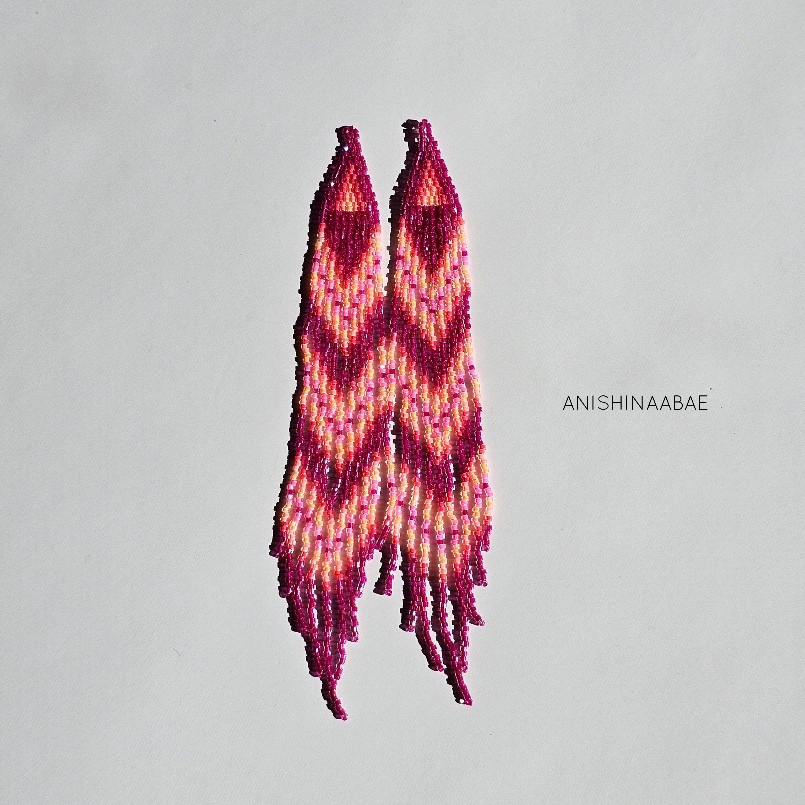 Long Delica Fringe Earrings